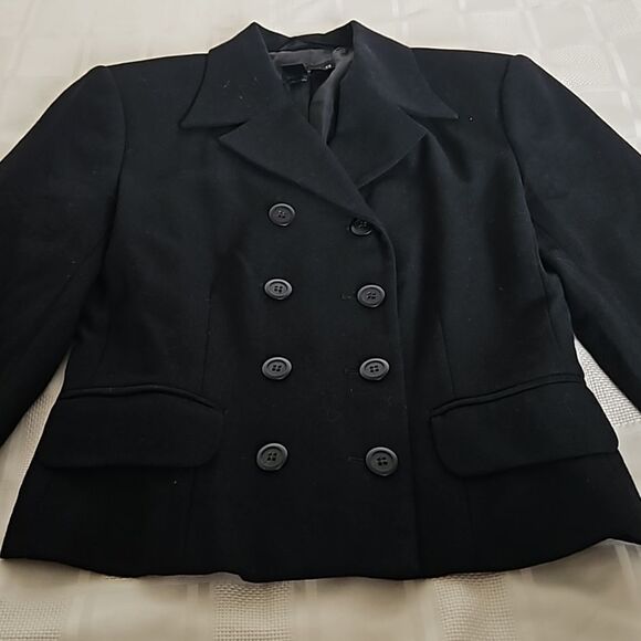 Thomo Women's Double-Breasted Cropped Blazer Small Black - Picture 12 of 16